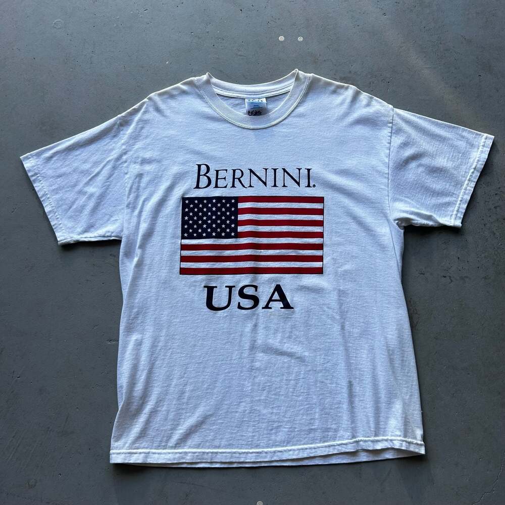 Vintage Bernini USA American Flag Graphic T-Shirt